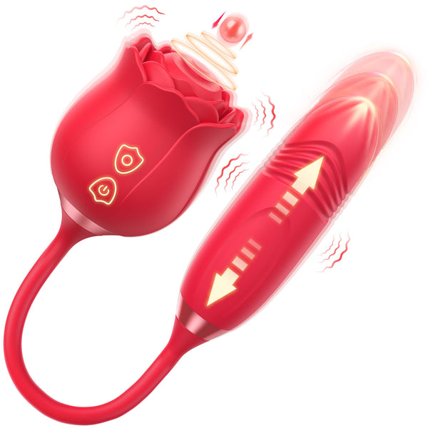 Rosen-Vibrator mit Klopf- und Stoßmodi