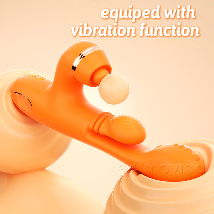 G-Punkt-Vibrator mit kreisender Massagebewegung, Vibration und 3 Aufsätzen für Klopfen, Kitzeln und Lecken der Klitoris