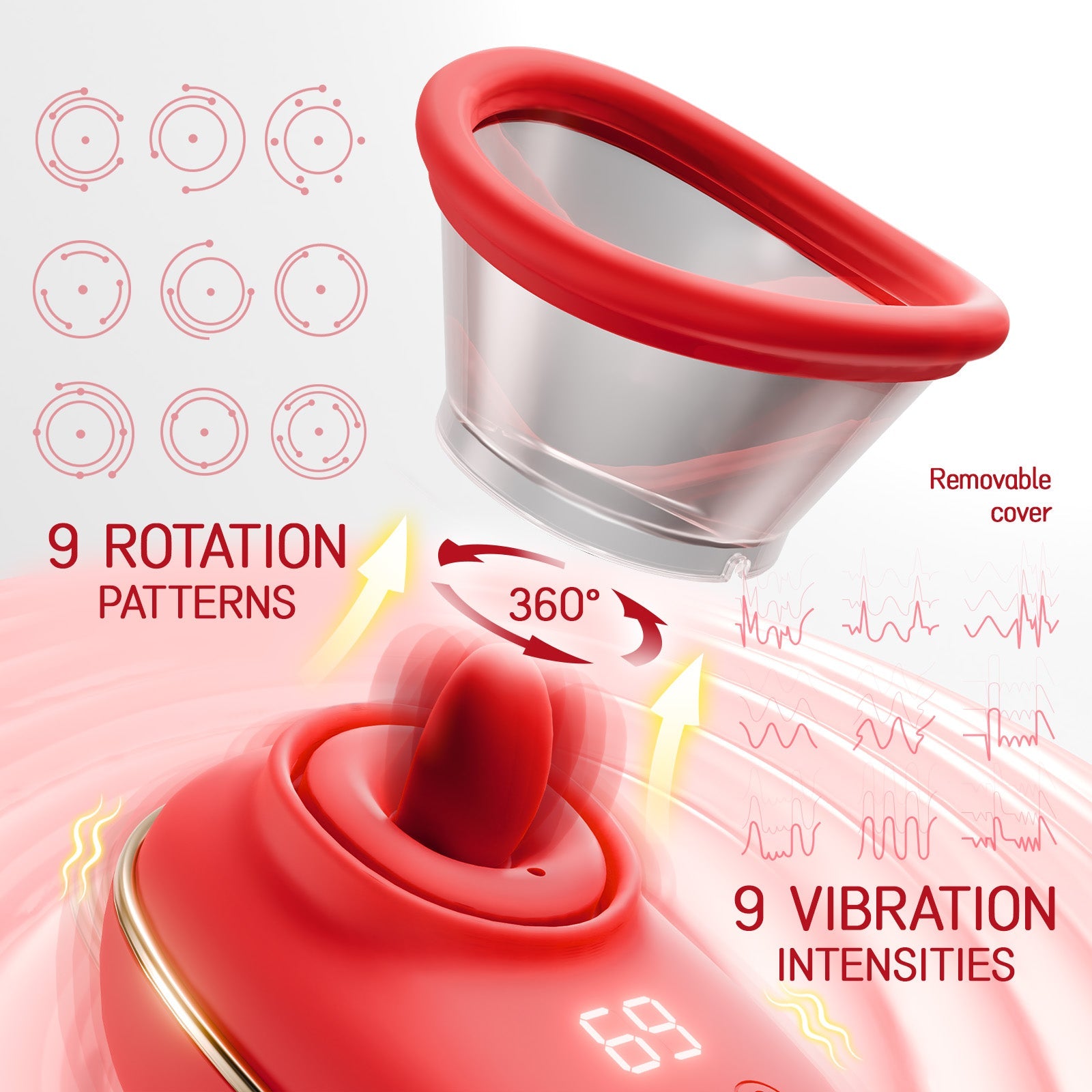 Klitoraler Saugvibrator mit Leck- und Vibrationsfunktion