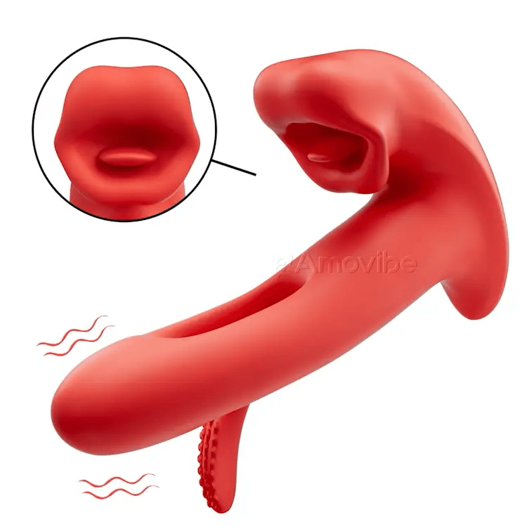 Flatternder Klitoris-Vibrator mit Kussmund & Vibration