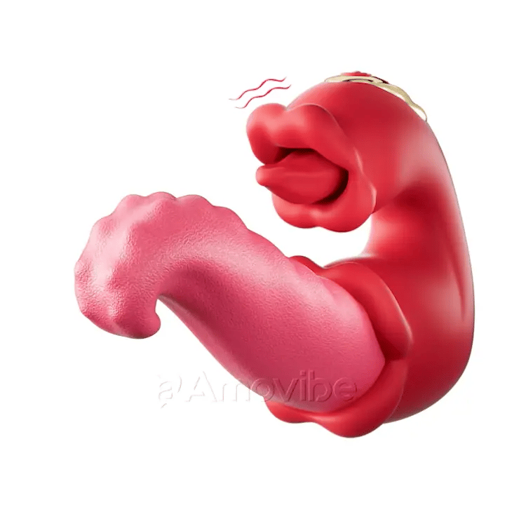 Dualer Rose Thrusting G-Punkt Vibrator mit Zungenlecken & Vibration