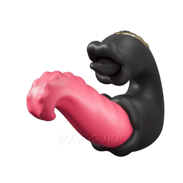 Stoßender & Leckender G-Punkt-Vibrator mit Dualem Rosendesign