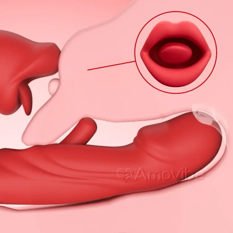 Flatternder Klitoris-Vibrator mit Kussmund & Vibration