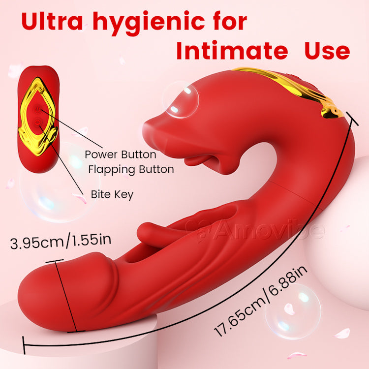 Flatternder Klitoris-Vibrator mit Kussmund & Vibration