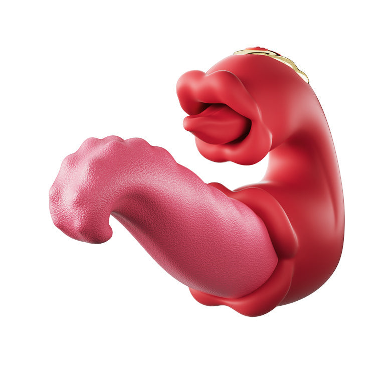 Dualer Rose Thrusting G-Punkt Vibrator mit Zungenlecken & Vibration