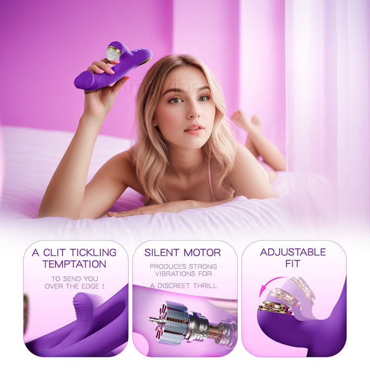 Innovativer Flapping G-Punkt Vibrator mit austauschbaren Silikonhüllen für Klopf-, Kitzel- und Leckfunktionen