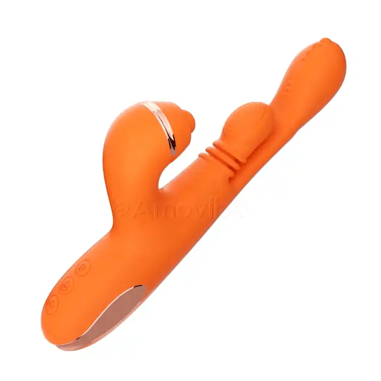 G-Punkt-Vibrator mit kreisender Massagebewegung, Vibration und 3 Aufsätzen für Klopfen, Kitzeln und Lecken der Klitoris