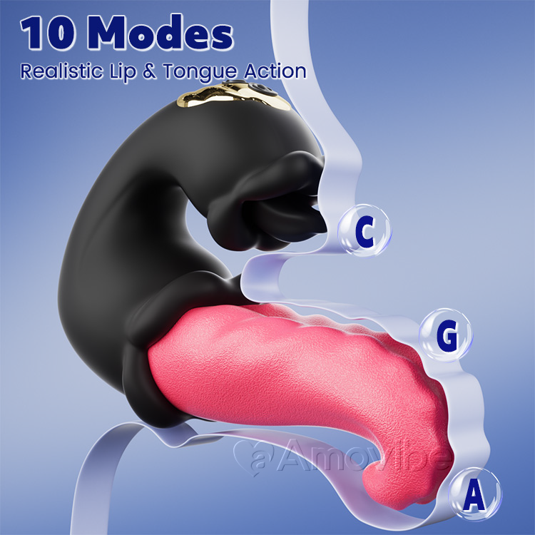 Stoßender & Leckender G-Punkt-Vibrator mit Dualem Rosendesign