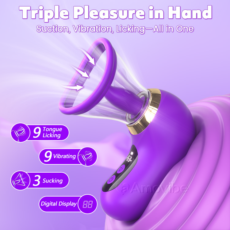 5-in-1 Vibrator mit Saugen, Lecken und LCD-Steuerung