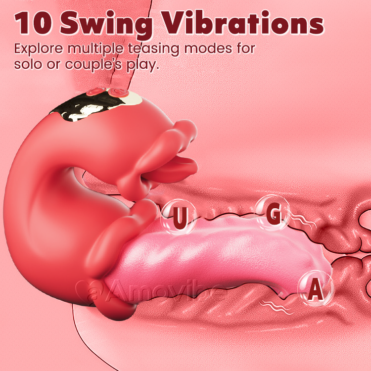 Dualer Rose Thrusting G-Punkt Vibrator mit Zungenlecken & Vibration