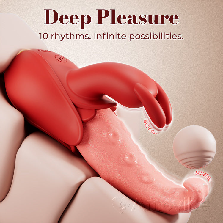 Zungenvibrator 10 Modi, Doppelte Stimulation, Flüsterleise