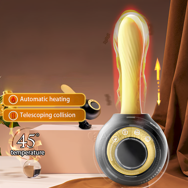 Stoß- und Vibrations-Sexmaschine mit Heizfunktion und Fernbedienung