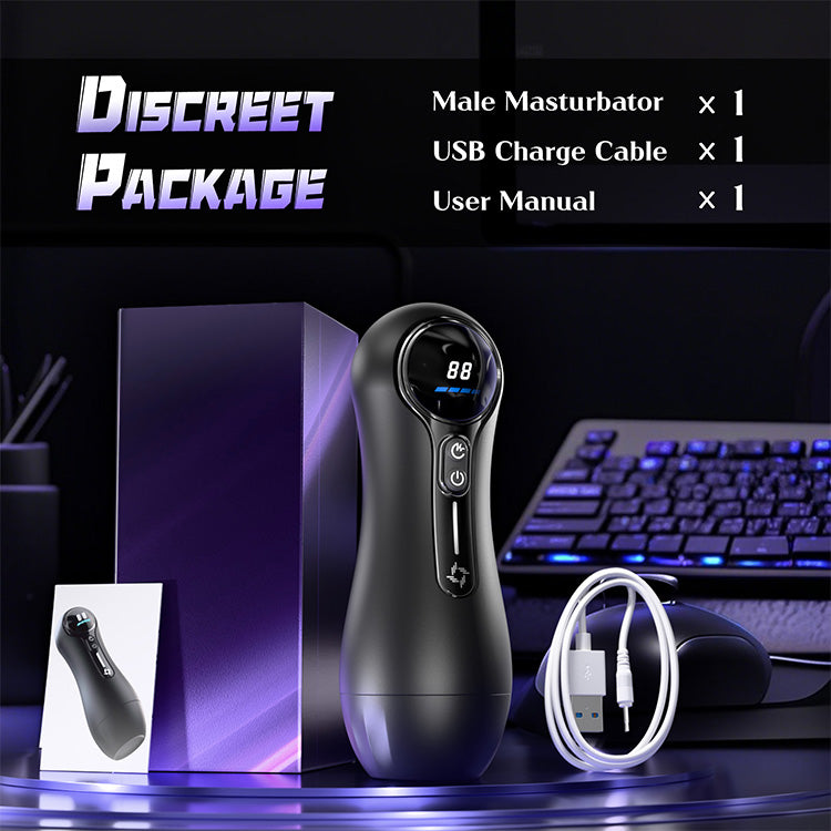 Automatischer männlicher Masturbator – 4 Saugstufen, 9 Vibrationen, LED-Anzeige