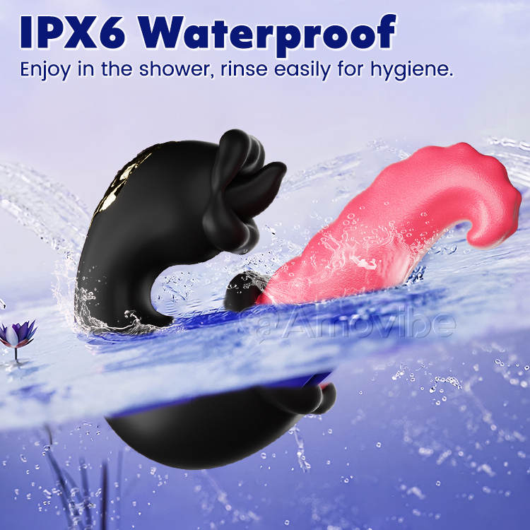 Stoßender & Leckender G-Punkt-Vibrator mit Dualem Rosendesign