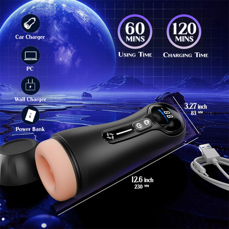 Automatischer männlicher Masturbator – 4 Saugstufen, 9 Vibrationen, LED-Anzeige