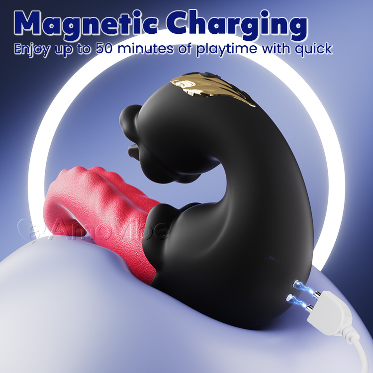 Stoßender & Leckender G-Punkt-Vibrator mit Dualem Rosendesign