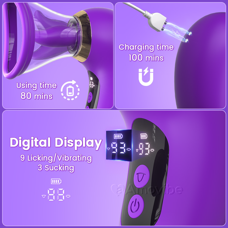 5-in-1 Vibrator mit Saugen, Lecken und LCD-Steuerung