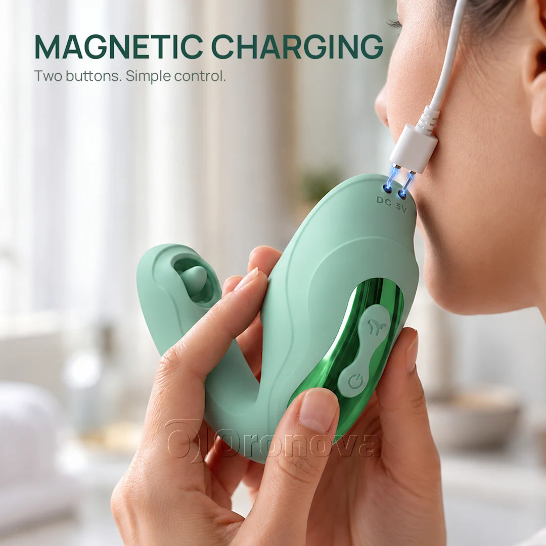 2-in-1 Tongue & Tapping Vibrator – Clitoral Stimulation, 7 Licking & 7 Tapping Modes