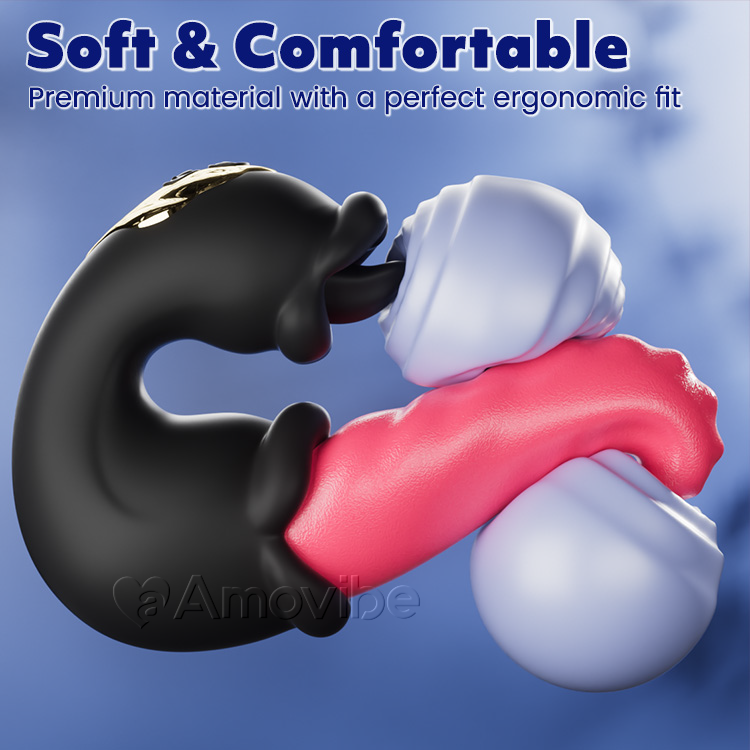 Stoßender & Leckender G-Punkt-Vibrator mit Dualem Rosendesign