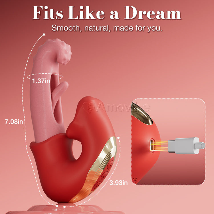 Klitoraler Flattervibrator – Wasserdicht mit Leck- und Kitzelmodi