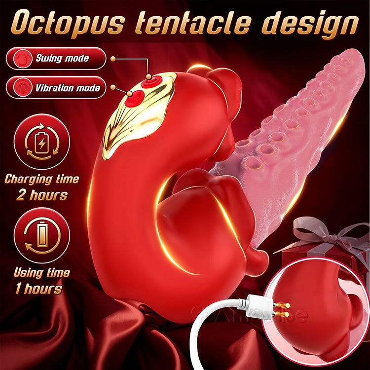 2-in-1 Oktopus Vibrator mit verführerischer Zunge & 10 Vibrationsmodi
