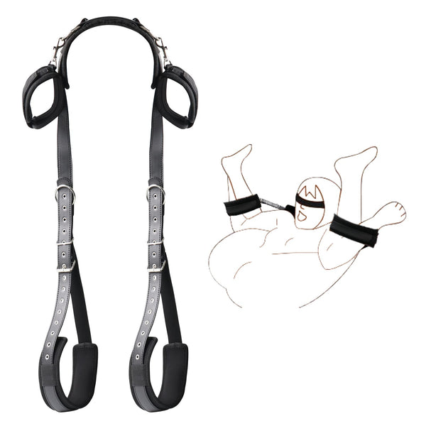 BDSM Bondage Set – Komplettset mit Handschellen, Oberschenkelbändern & Nackenstütze